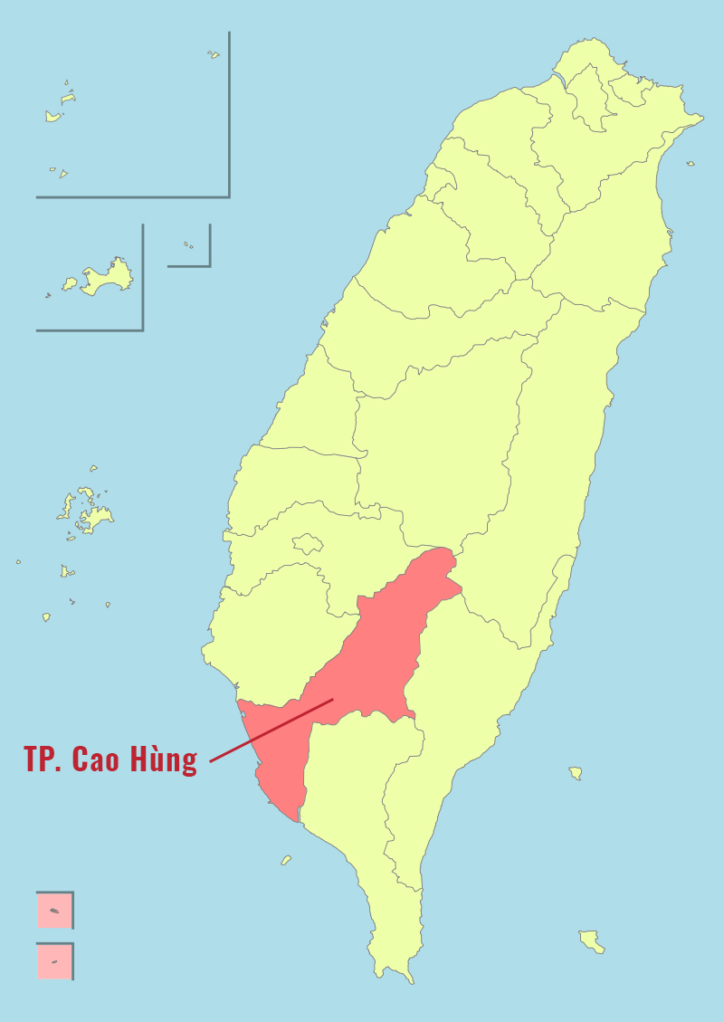 Vị trí thành phố Cao Hùng