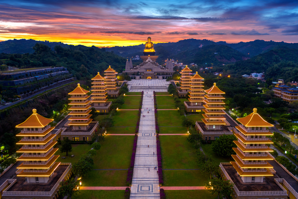 Tổ hợp tu viện Phật Quang Sơn nhìn từ trên cao