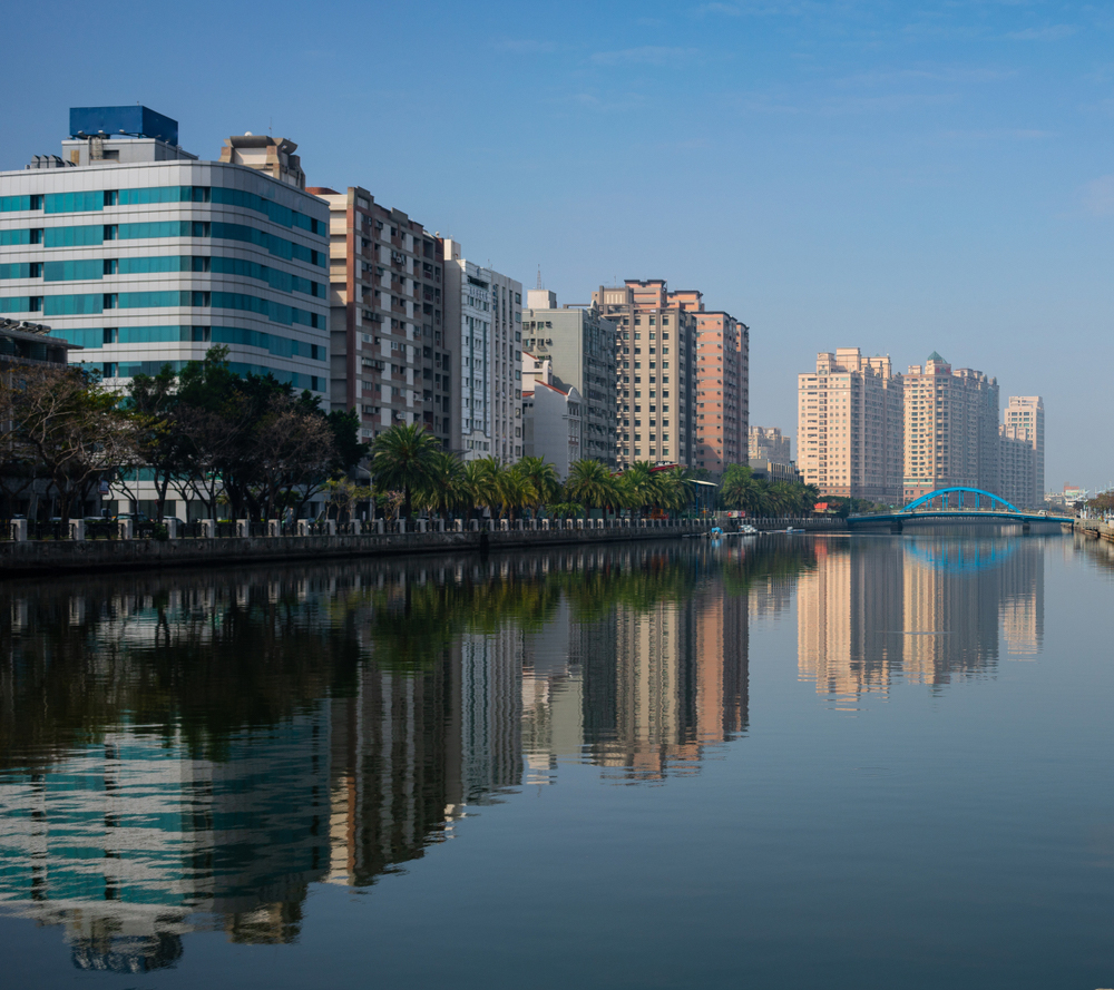 Một góc thành phố Đài Nam cạnh sông Tăng Văn