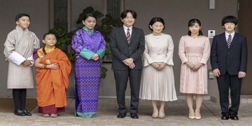 Gia đình Thái tử Nhật Bản tiếp đón Công chúa Bhutan